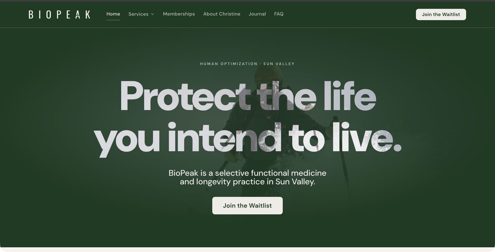 The functional medicine practice's homepage, built by Nexus